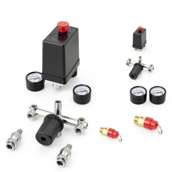 Air Compressor Pressure Switch Black 0-180 PSI Aluminum Alloy Model-4